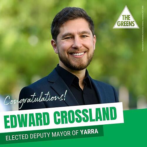 Victorian Greens: CONGRATS to Greens councillor Deputy Mayor Edward Crossland on be…