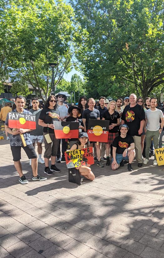 At the Sovereignty Day march on Ngunnawal and Ngambri Country.  #...