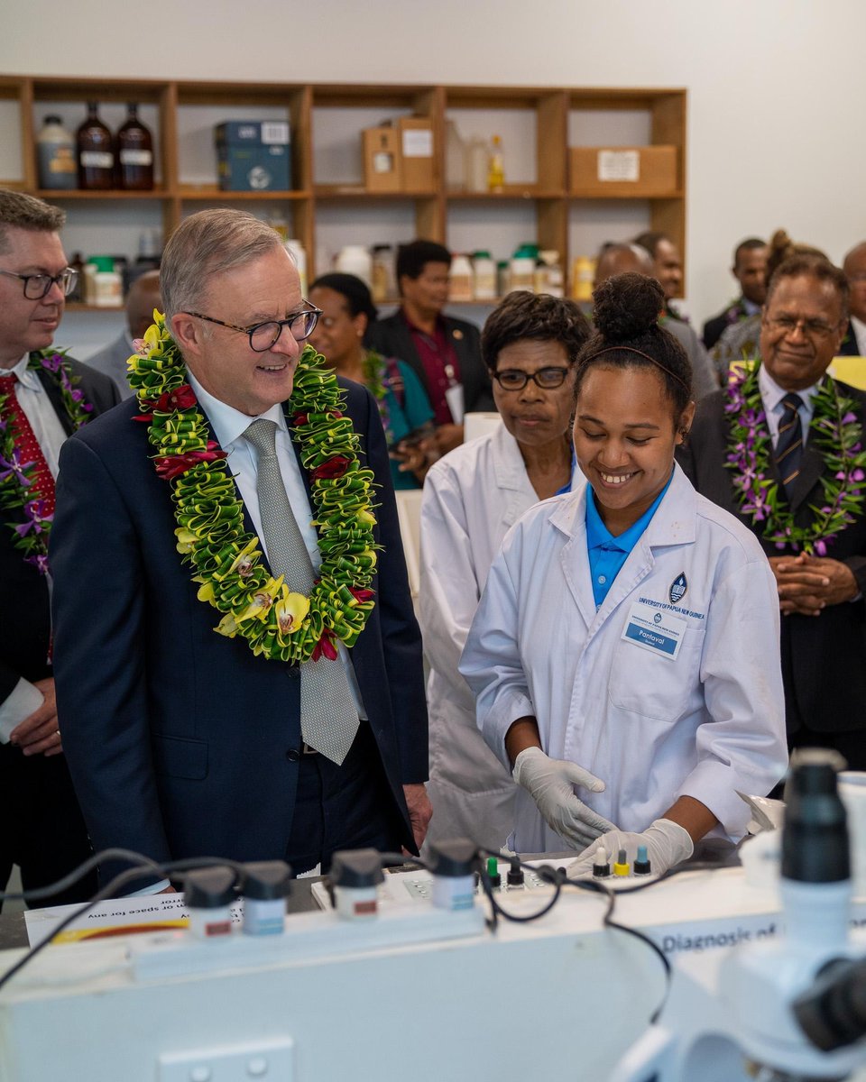 Australia helped build the pharmacy lab here at the University of...