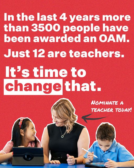Australian Labor Party: To nominate a teacher for an OAM, visit gg.gov.au and navigate to…