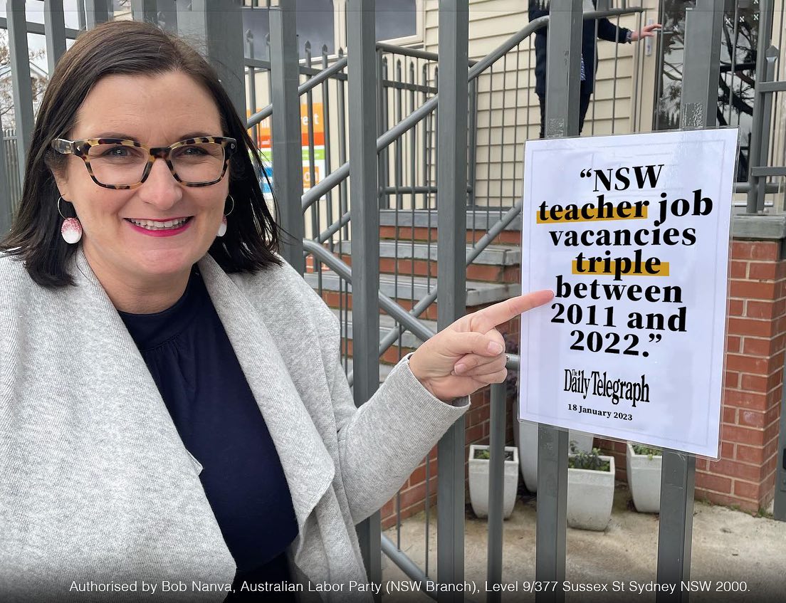 Here's the NSW Education Minister reading today's news after clai...