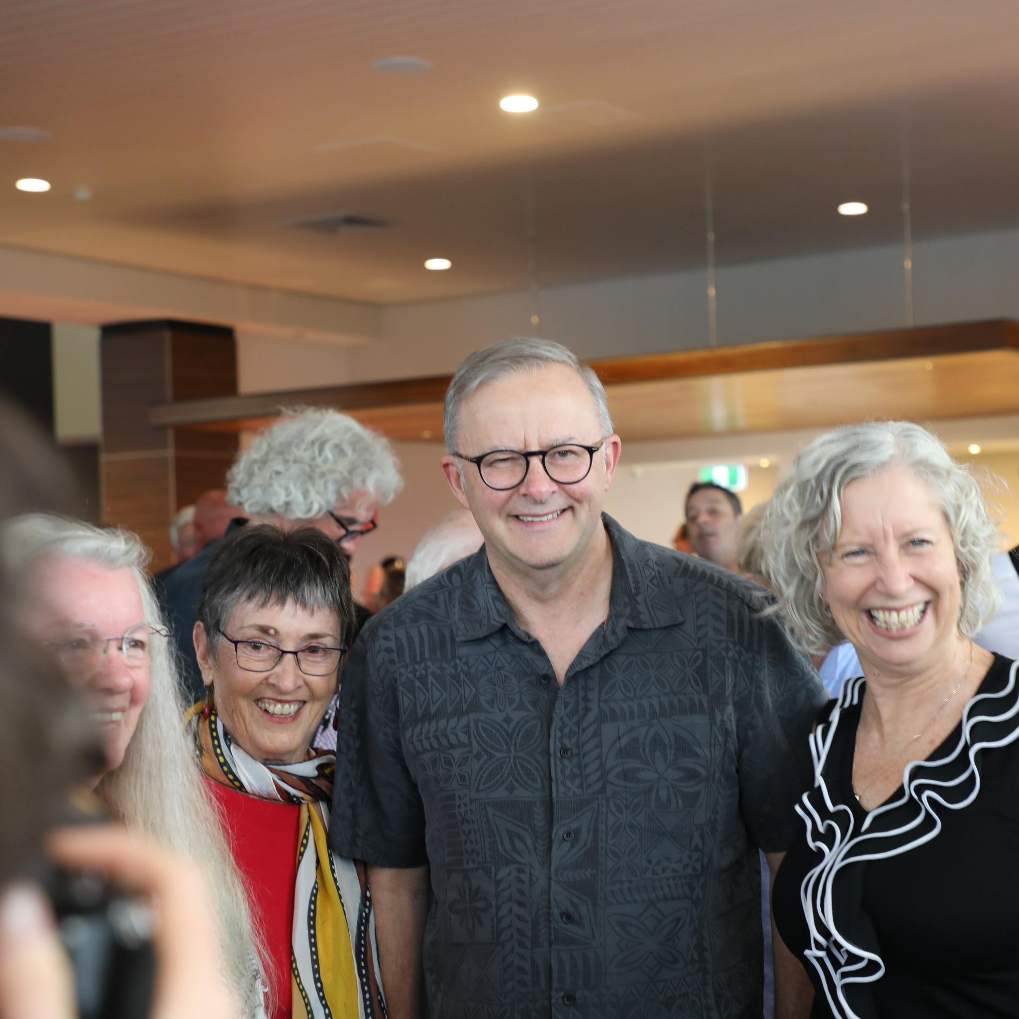 Some of our members and supporters catching up with Anthony Alban...