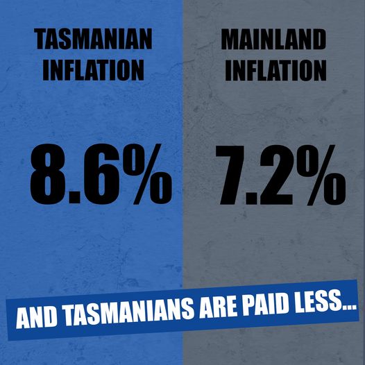Tasmania is facing the highest inflation rates in the country....