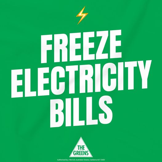 The Australian Greens: People need more $$ in their pocket and lower bills right now….