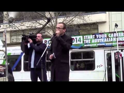 Adam Bandt addresses a July Refugee Rally in Melbourne