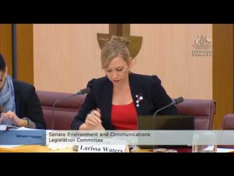 CSG and water protection - Larissa in Senate Estimates