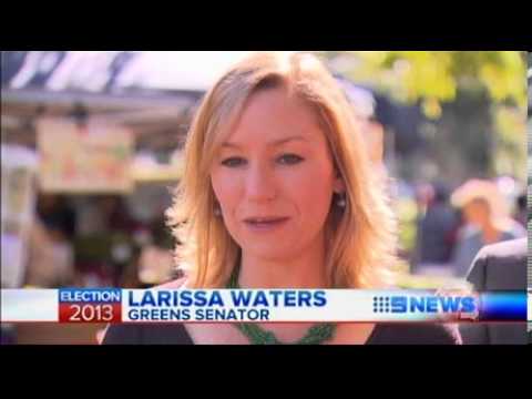 Larissa Waters and Adam Stone at Northey Street Markets