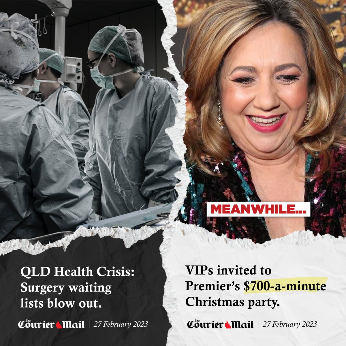 LNP – Liberal National Party: Hospitals are on red alert but the Hollywood Premier is still on …