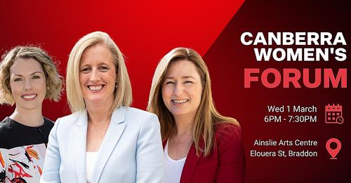 Canberra Women's Forum, Braddon, Wed 1st Mar 2023, 6:00 pm - 7:30 pm AEDT | Humanitix