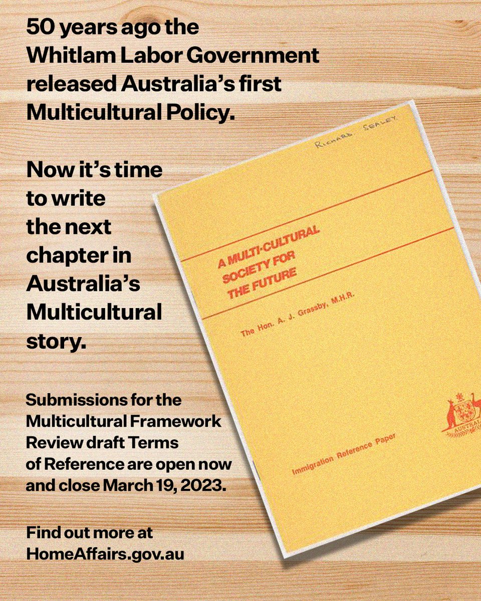 Andrew Giles MP: Submissions for the Multicultural Framework Review draft Terms of…