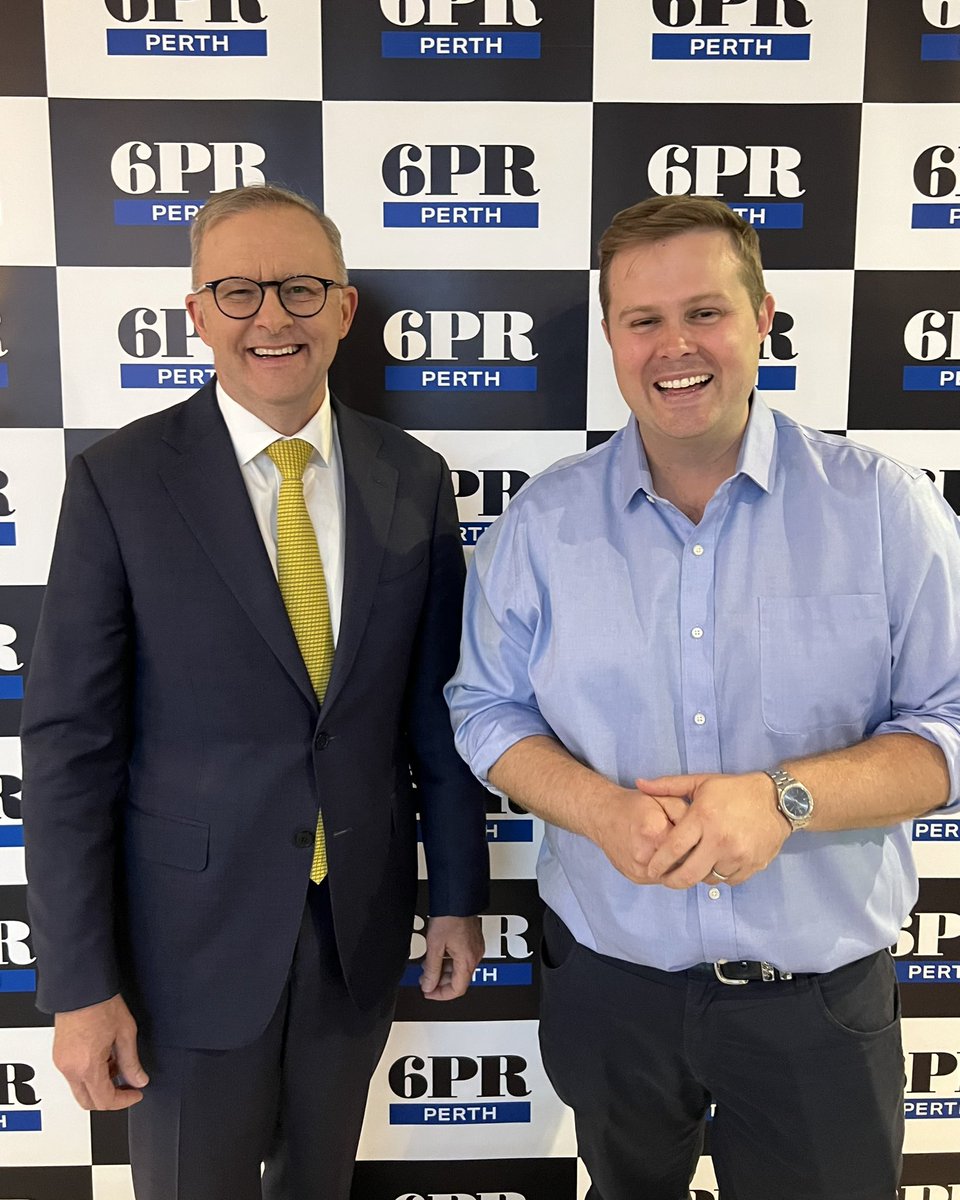 Anthony Albanese: About to join @oliverpeterson live on @PerthLive6PR …