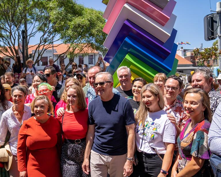 Anthony Albanese: Couldn’t miss the chance to officially open Pride Square in Newto…