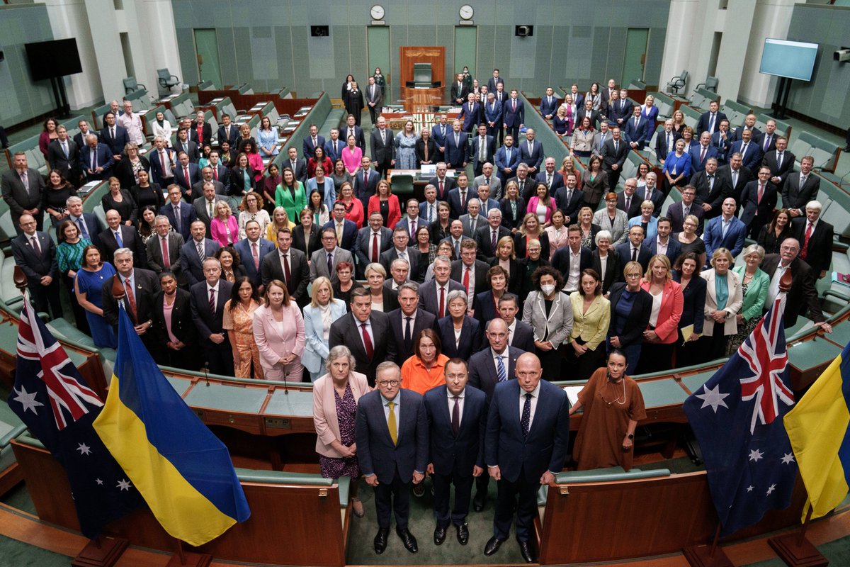 Slava Ukraini  Australia stands with Ukraine. Today our Parliamen...