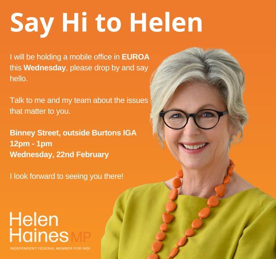 ATTENTION EUROA  I will be holding a mobile office in Euroa on We...