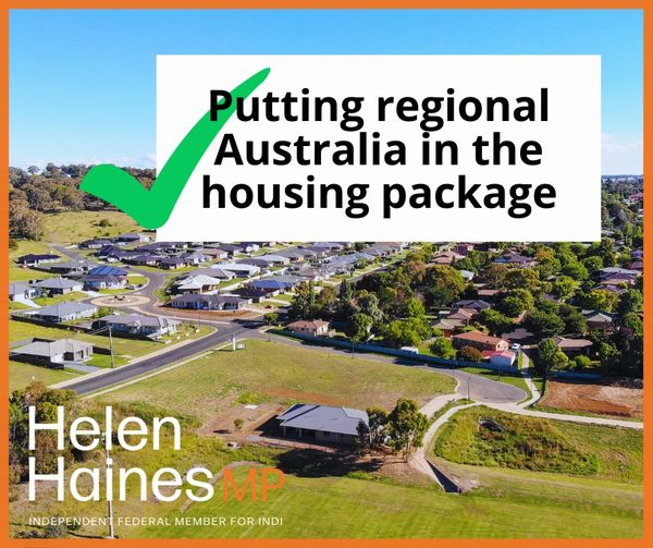 IMPROVING THE GOVERNMENT'S HOUSING PACKAGE FOR REGIONAL AUSTRALI...