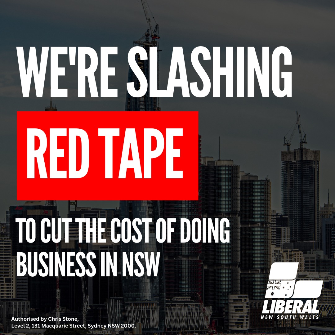 Liberal Party NSW: We’re making NSW an even better place to run a business.  In a tw…