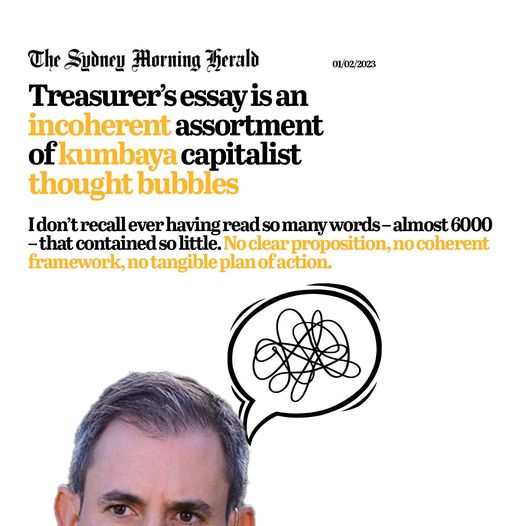 Instead of thought bubbles about remaking capitalism, the Treasur...
