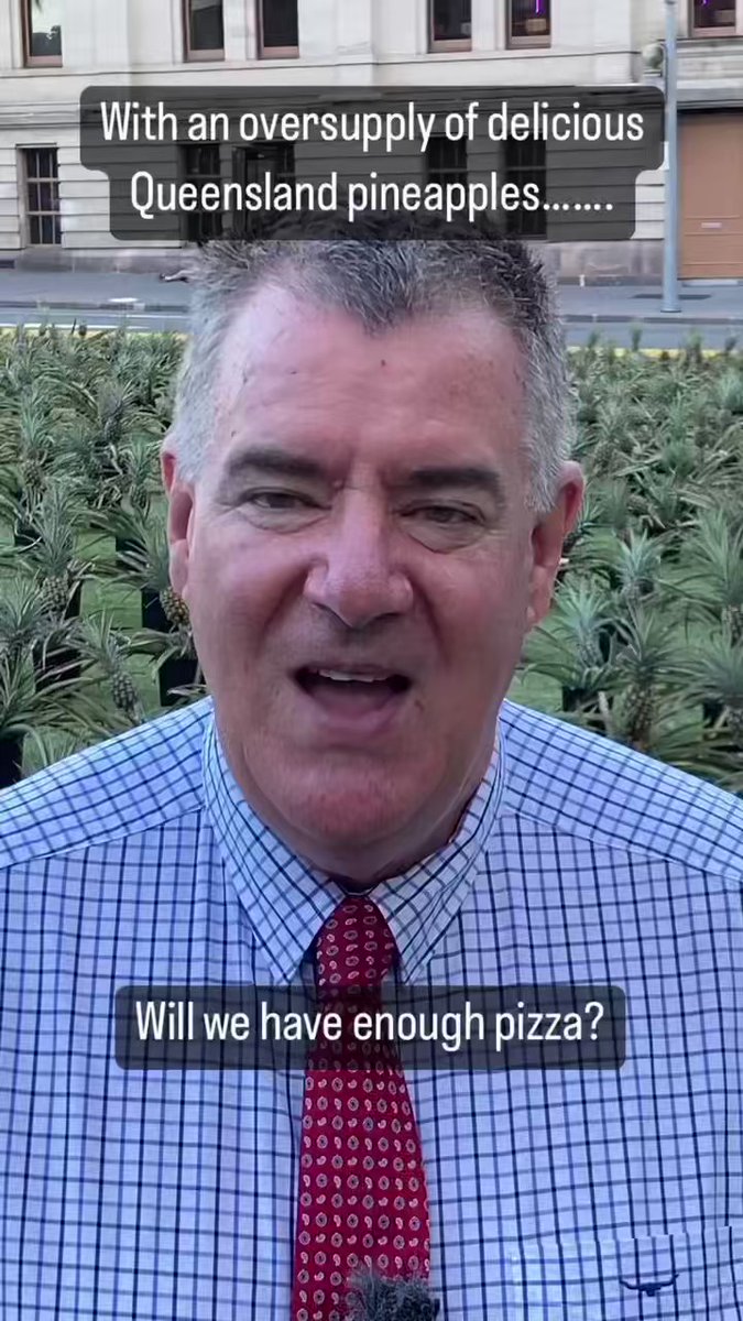 Mark Furner MP: Can’t beat Queensland pineapples anywhere …. Even on pizza #pizza…