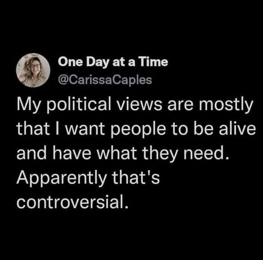 wild that caring about people is considered controversial!!!!!!...