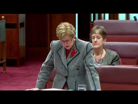 Senator Christine Milne asks a question for #EndFossilFuelSubsidies