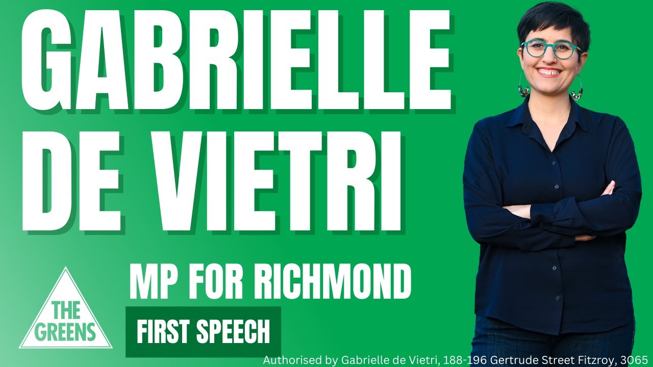 VIDEO: Victorian Greens: Gabrielle de Vietri MP for Richmond – First Speech