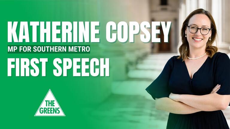 VIDEO: Victorian Greens: Katherine Copsey MLC for Southern Metro – First Speech