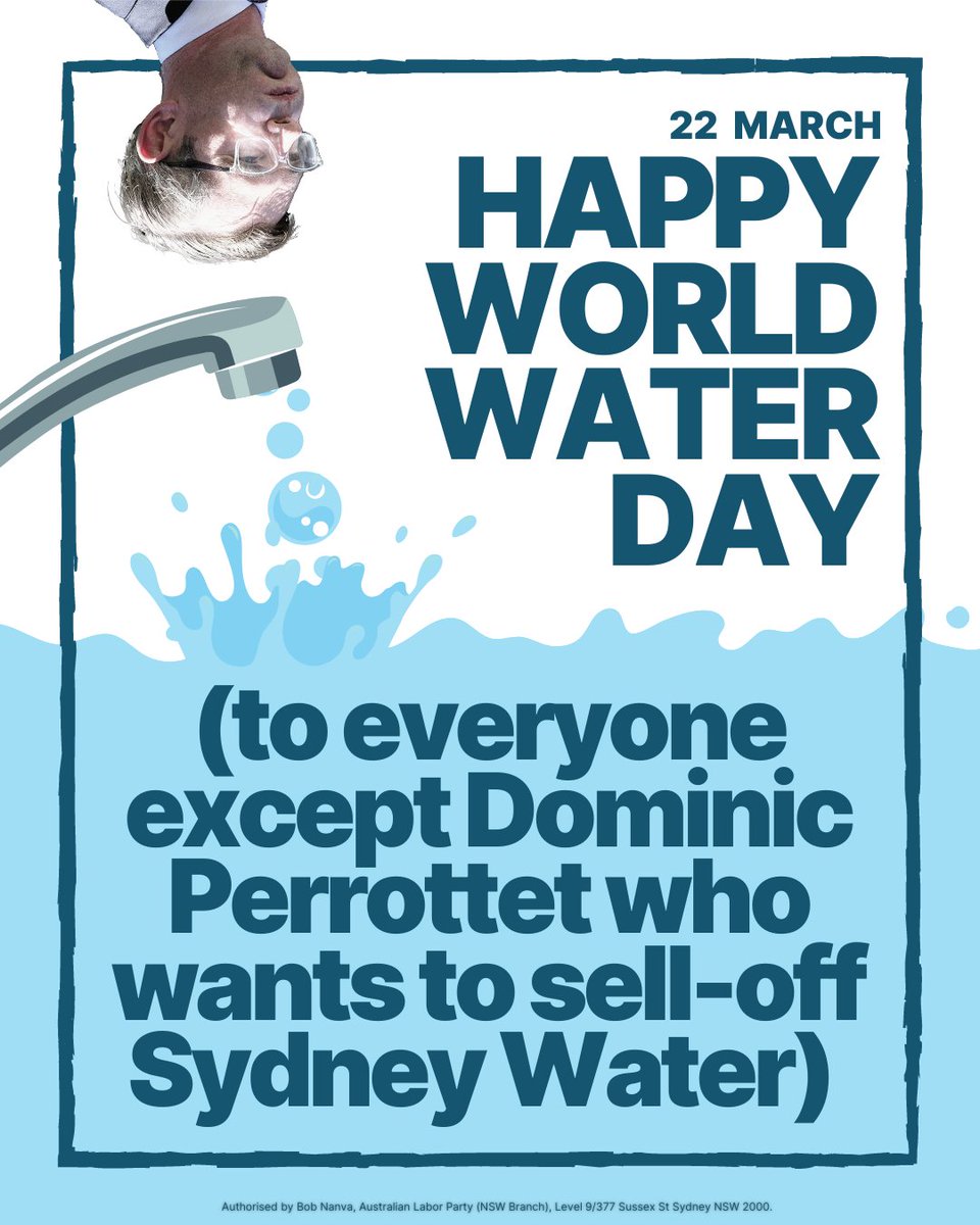 NSW Labor: This World Water Day, vote to save Sydney Water. #WorldWaterDay …