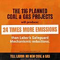 Just one new coal or gas project will wipe out any benefit of Lab...