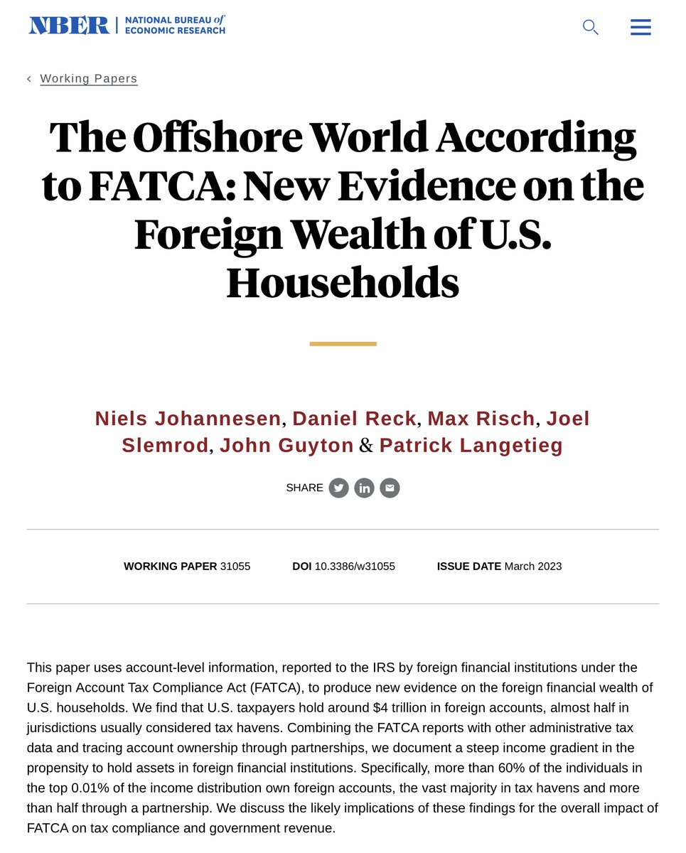 Andrew Leigh: Among the top 1/10,000th of US households, most have offshore acc…