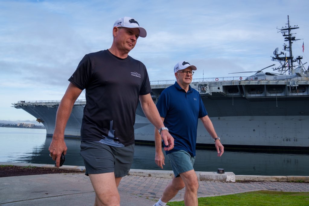 Morning walk in San Diego with @CN_Australia to the USS Midway. ...