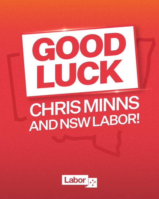 Wishing the very best to all in the NSW Labor team for Saturday's...