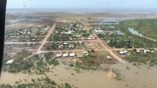 The water has receded considerably at Burketown where the focus i...