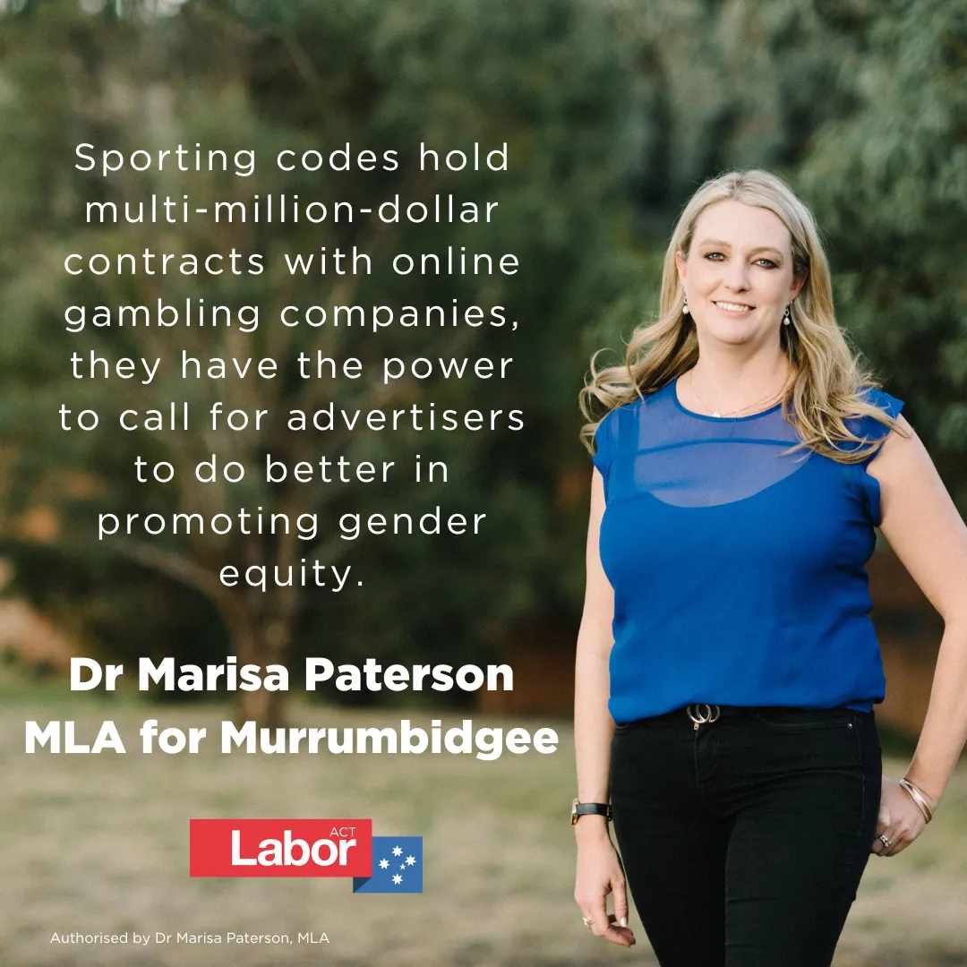 Dr Marisa Paterson MLA: This #IWD2023 I am challenging Australia’s sporting codes to call out …