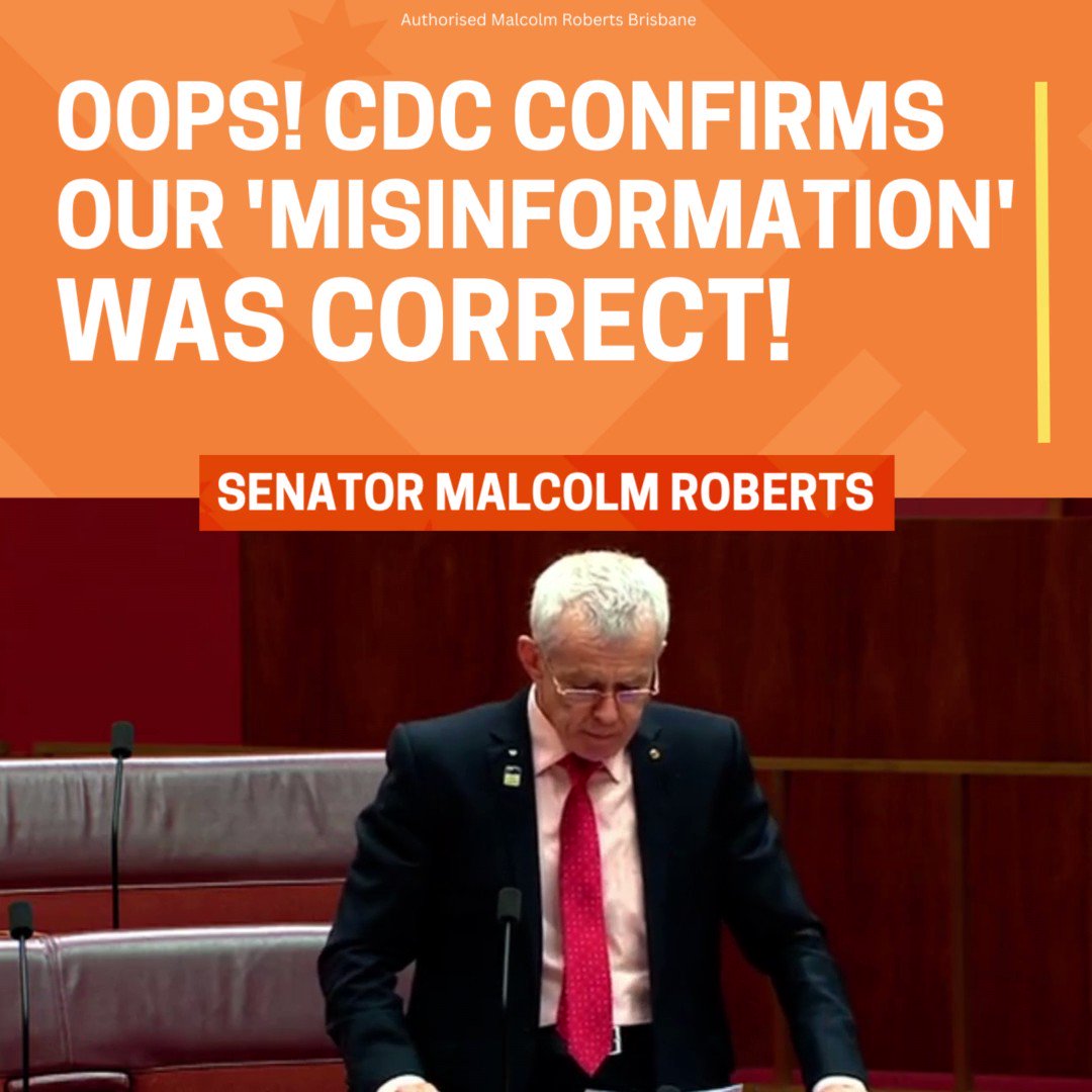 Malcolm Roberts 🇦🇺: Day 982 of ‘conspiracy theorists’ being proven correct. Now even …