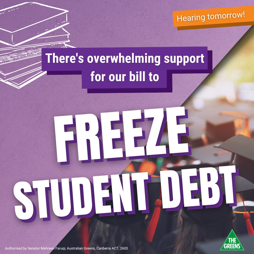 The Senate inquiry into my bill to freeze student debt has receiv...