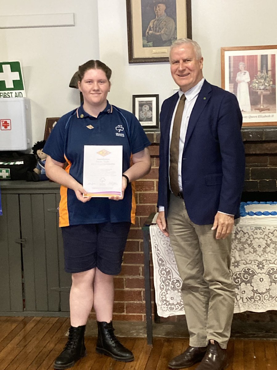 A pleasure to present 14-year-old Turvey Park Girl Guides member ...