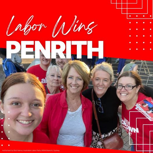 Congrats to Karen McKeown - Labor for Penrith for winning the sea...