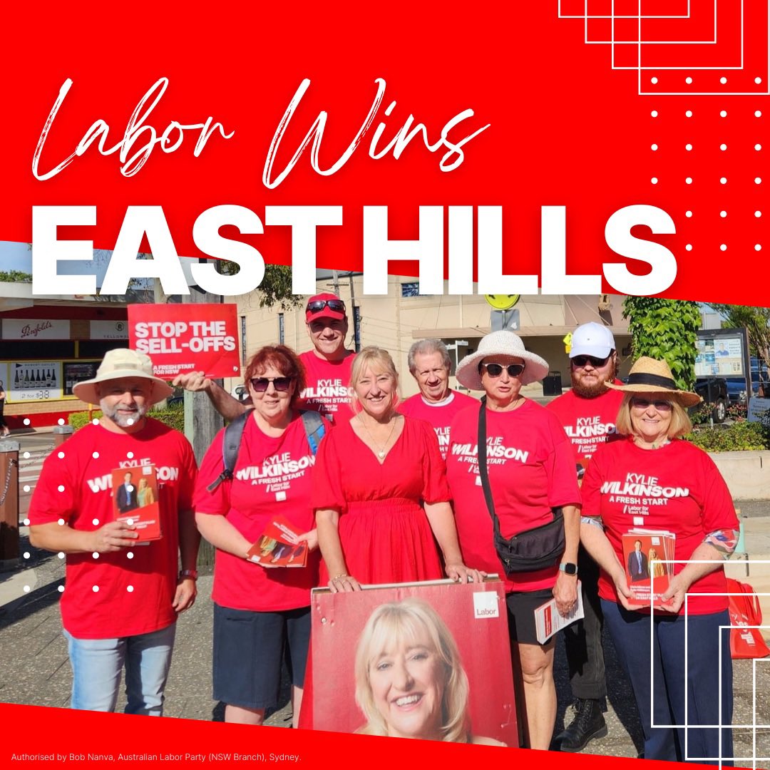 NSW Labor: Labor wins East Hills! Congrats Kylie Wilkinson  …