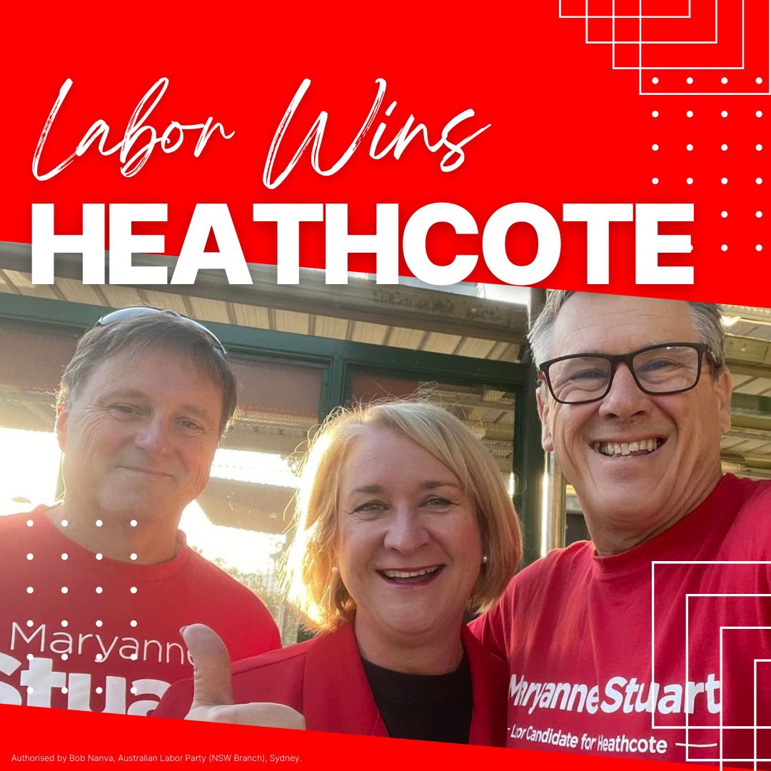 NSW Labor: Labor wins Heathcote! Congrats @Maryanne_Stuart  …