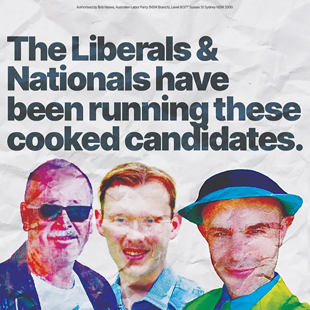 NSW Labor: The Libs and Nats have some cooked candidates running in this ele…