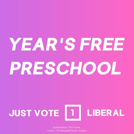 A full year of free preschool....