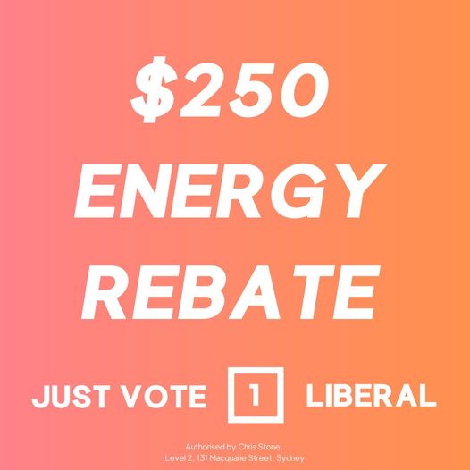 NSW Liberal Party: Our Energy Bill Saver will deliver a $250 rebate off your energy …
