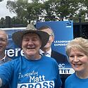 At Killara High School polling booth with Liberal volunteers Ann ...