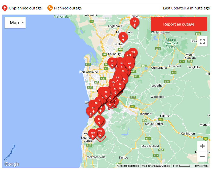 Stephen Patterson MP: Across SA, there are currently 91 outages affecting 31,351 custom…