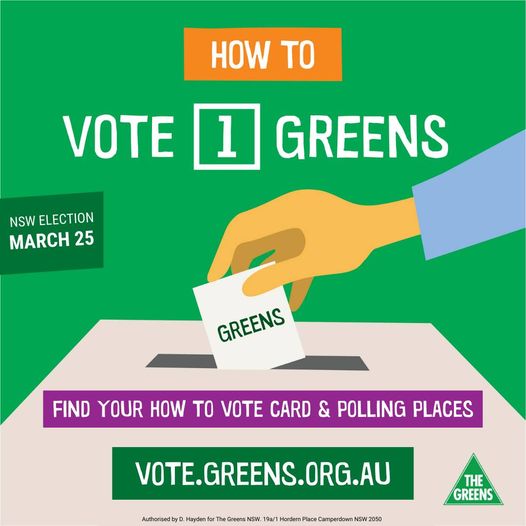 The Greens NSW: Hey NSW it’s Election Day!   Polling places across the state are …