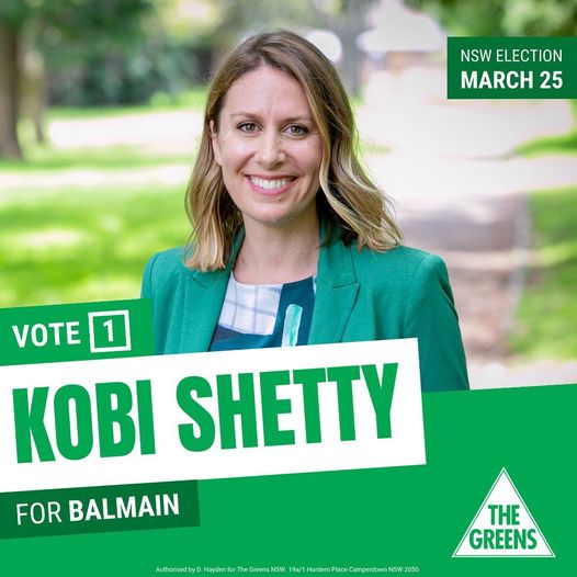 Kobi Shetty - Greens candidate for Balmain....
