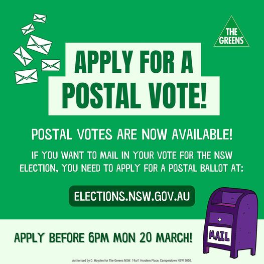POSTAL VOTE The 2023 NSW State election will be held on 25 March....