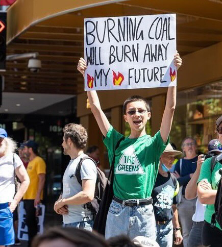 This is Alex. He's 16, and today he skipped school to strike for ...