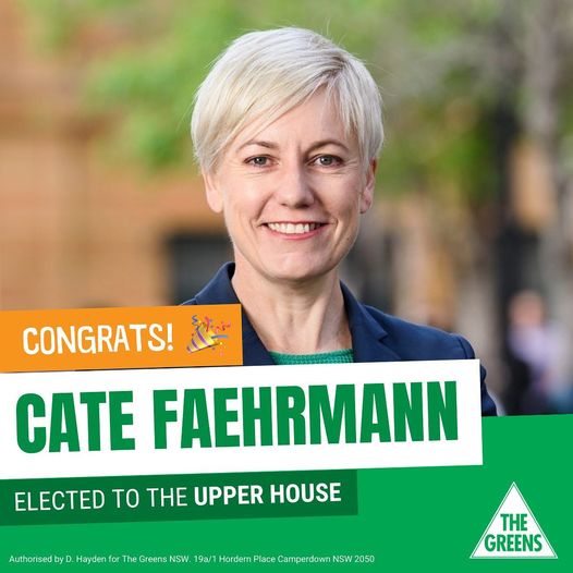 We have re-elected @greencate to the NSW Upper House!...