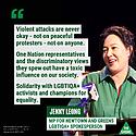 We must be tolerant of everything except intolerance. Hate has no...